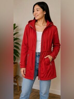 Tommy Hilfiger Red Hooded Anorak Jacket